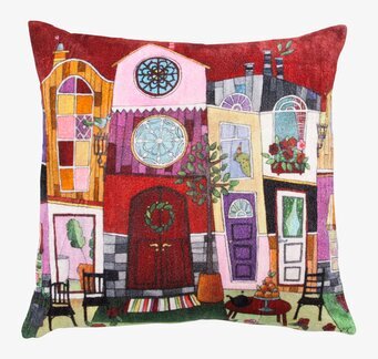 Kuddfodral - Radhuslängan från Dixie med färgglada radhus