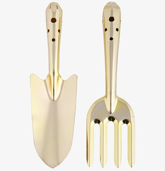 Planteringsredskap Trädgård Guld från Gardenlife, set med två