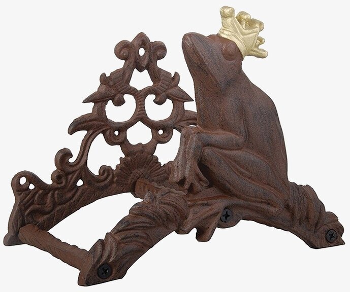 Slanghållare Antik Rost från Gardenlife med dekorativ groda