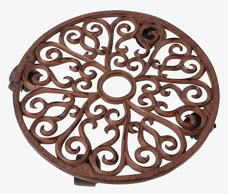 Blomvagn Gjutjärn från Gardenlife med snirkligt mönster