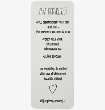 Trätavla - Våra Köksregler från Different Design i köket