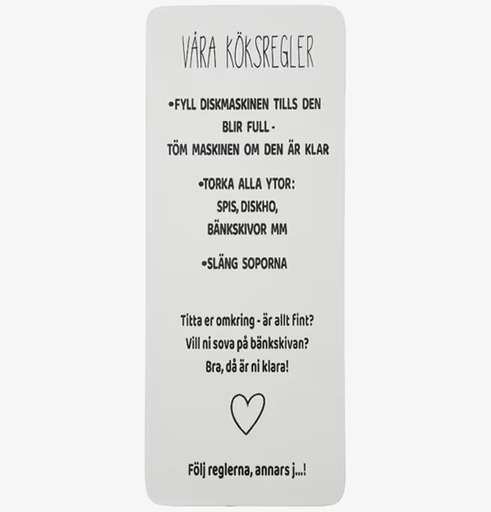 Trätavla - Våra Köksregler från Different Design i köket