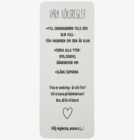 Trätavla - Våra Köksregler från Different Design i köket