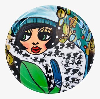 Bricka Vinterfin från Dixie med färgstark vinterillustration