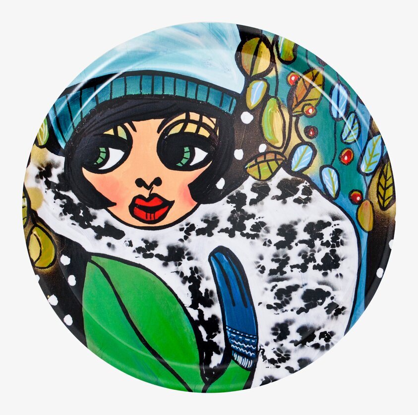 Bricka Vinterfin från Dixie med färgstark vinterillustration