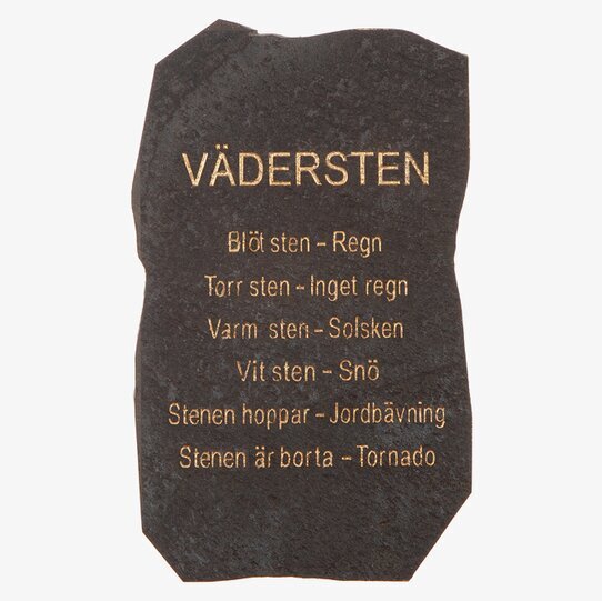Vädersten Skiffer från Different Design med ingraverad text