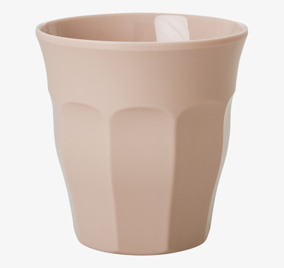Mugg Elegant Beige från Rice i melamin med texturerade ränder