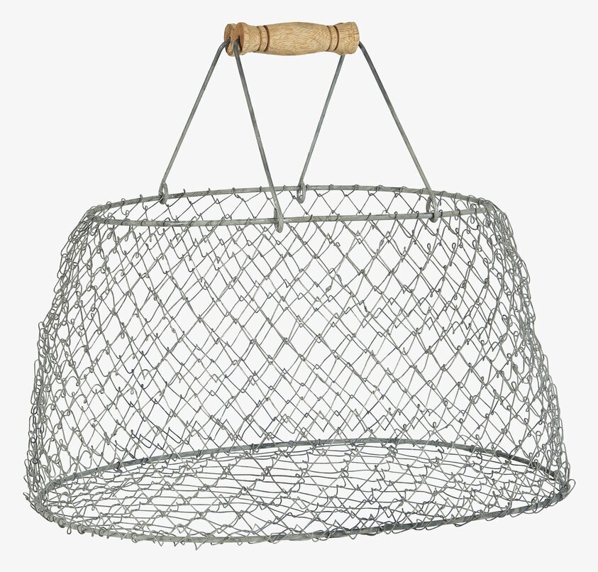 Vikbar Trådkorg Med Handtag från IB Laursen i metalltråd
