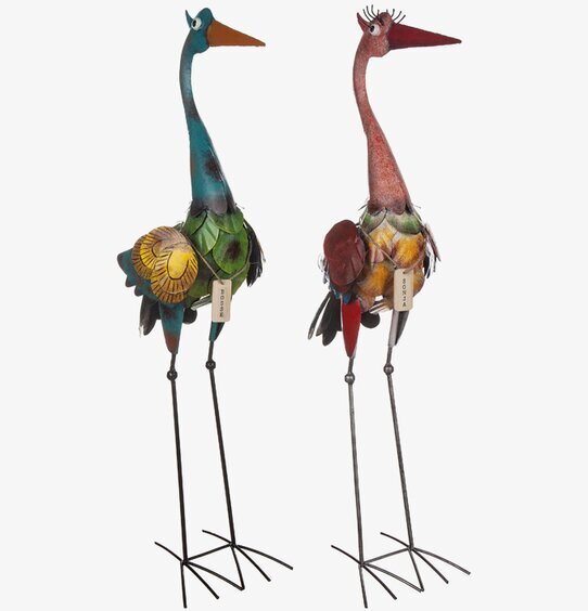 Fågel Bosse & Sonja från Different Design i färgglad metall