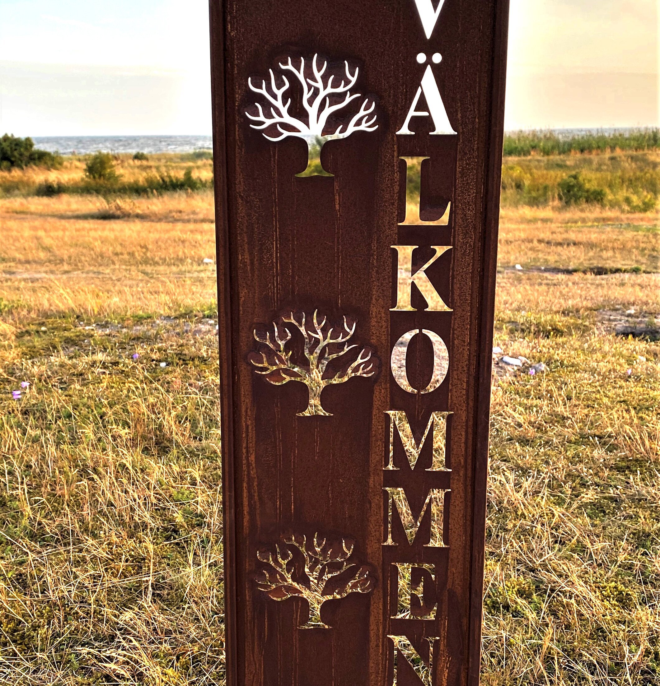 Skärm Välkommen Träd Rost från Lind Decoration i trädgård