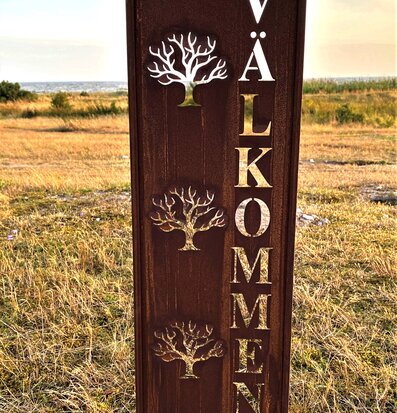 Skärm Välkommen Träd Rost från Lind Decoration i trädgård