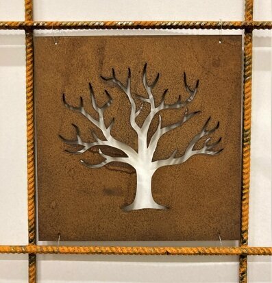 Skylt Träd Rost (armeringsnät) från Lind Decoration