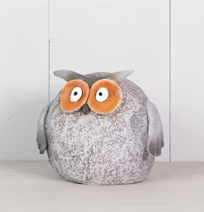 Uggla Grå Poly Stor från Multi Agentur med orangea ögon