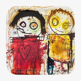 Bricka Du & Jag från Poul Pava med färgstarkt konstmotiv