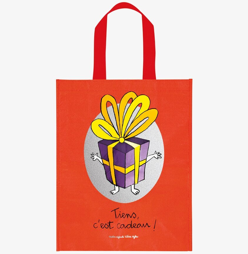 Presentpåse Röd från Derriére la porte med färgglad design