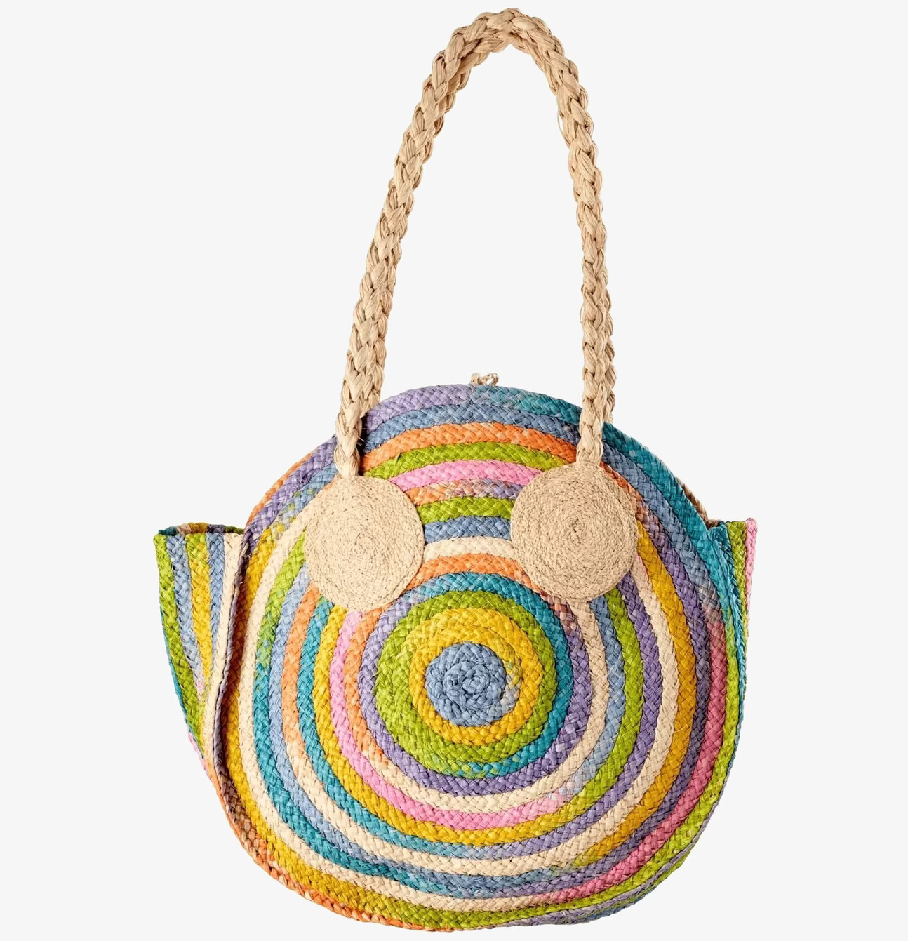 Väska Multicolor Stripes L från Rice med färgglada ränder