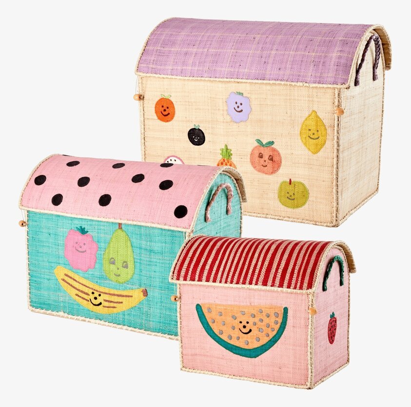 Förvaringskorg Fruits från Rice i tre färgglada storlekar