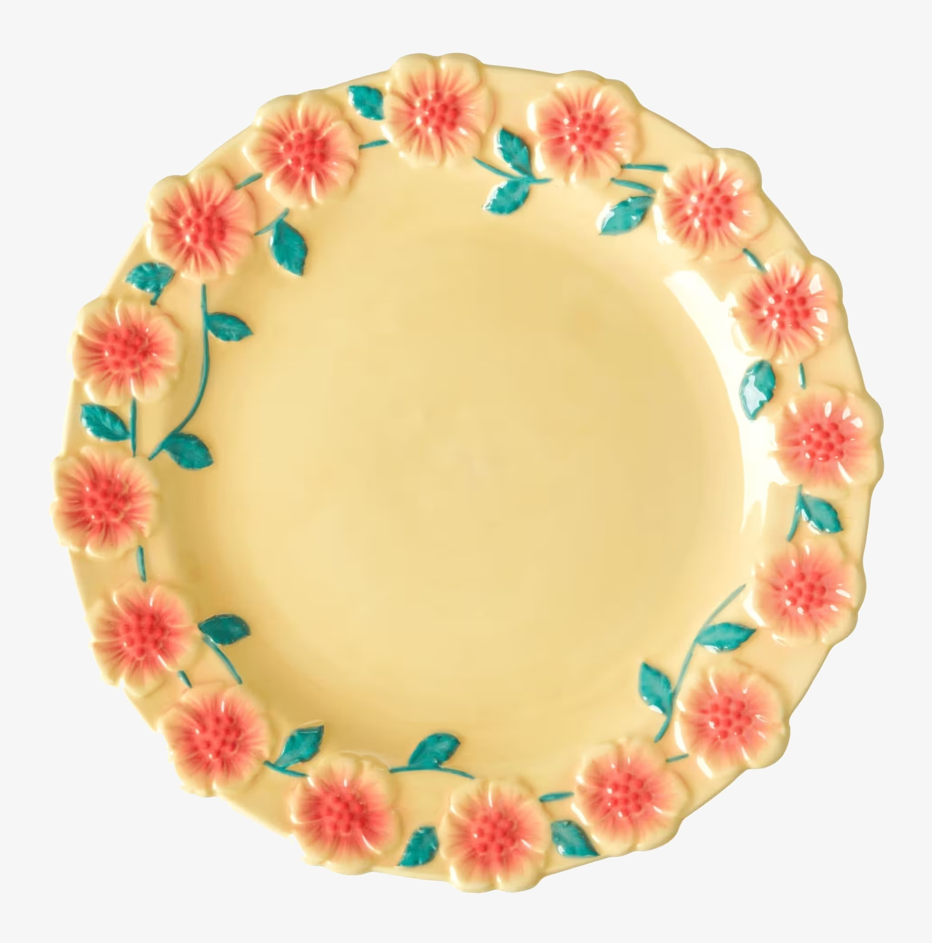 Tallrik Keramik Creme Flower Design från Rice i keramik