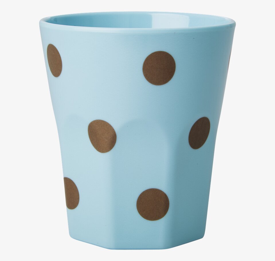 Stor Mugg Pastellblå Gold Polka Dots från varumärket Rice