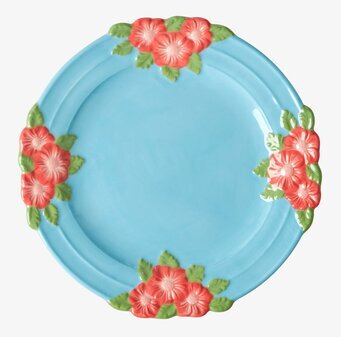 Assiett Keramik Mint Flower Design från Rice med blommönster