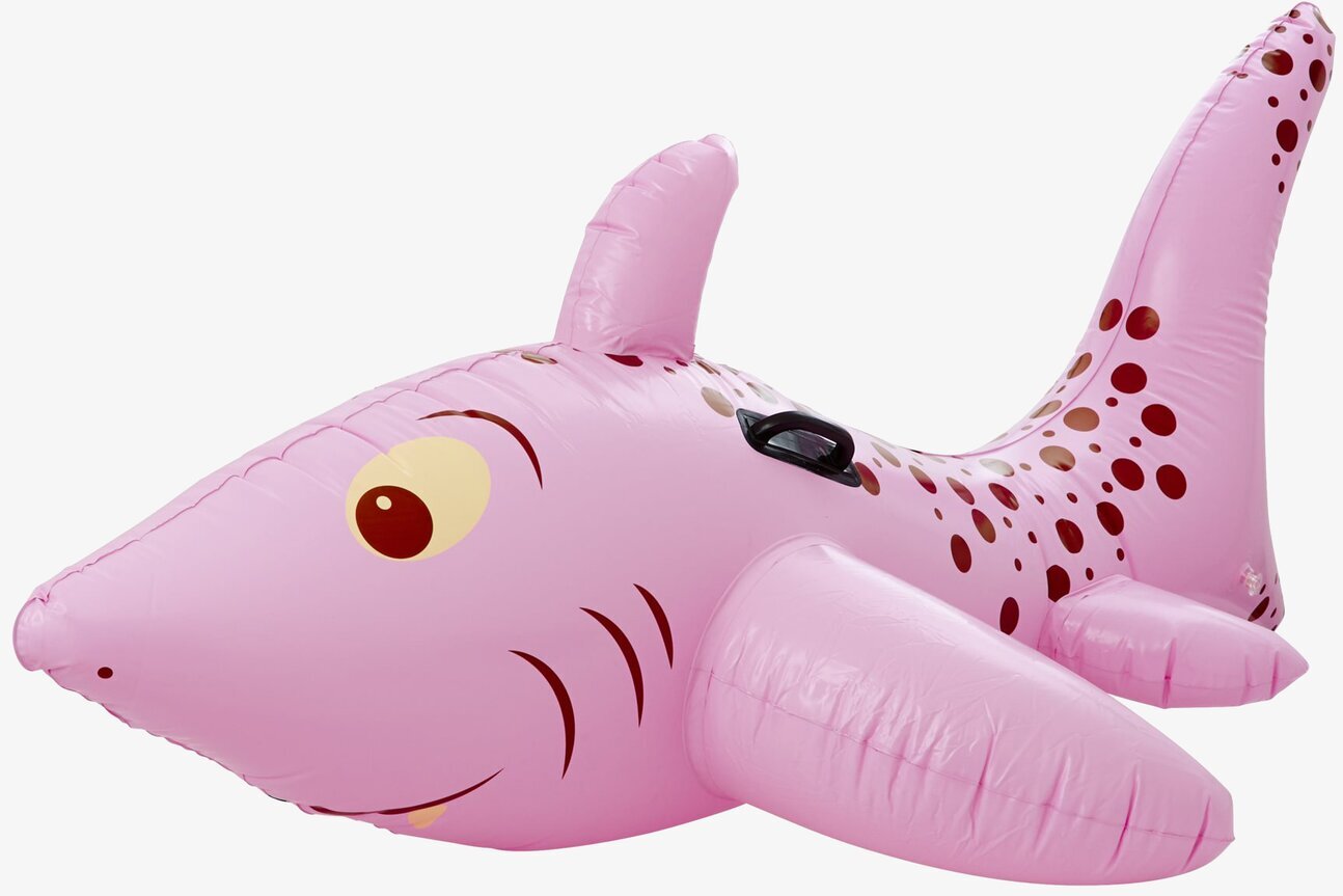 Rice Haj Uppblåsbar Rosa, rosa hajleksak med detaljer