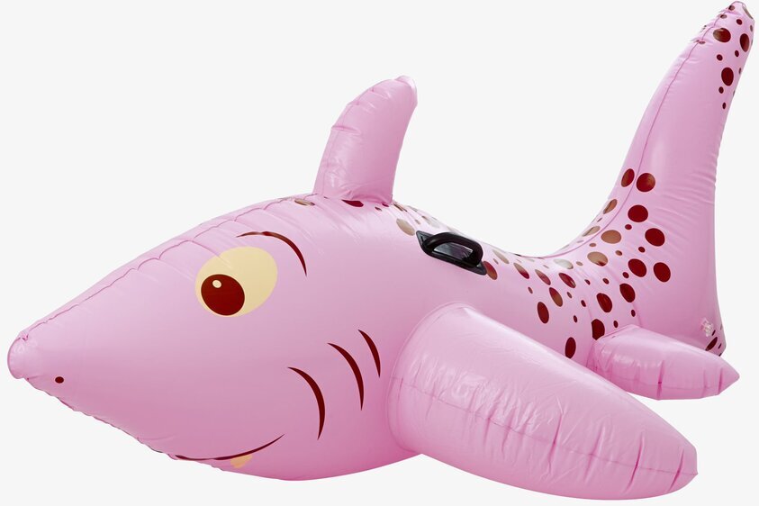 Rice Haj Uppblåsbar Rosa, rosa hajleksak med detaljer