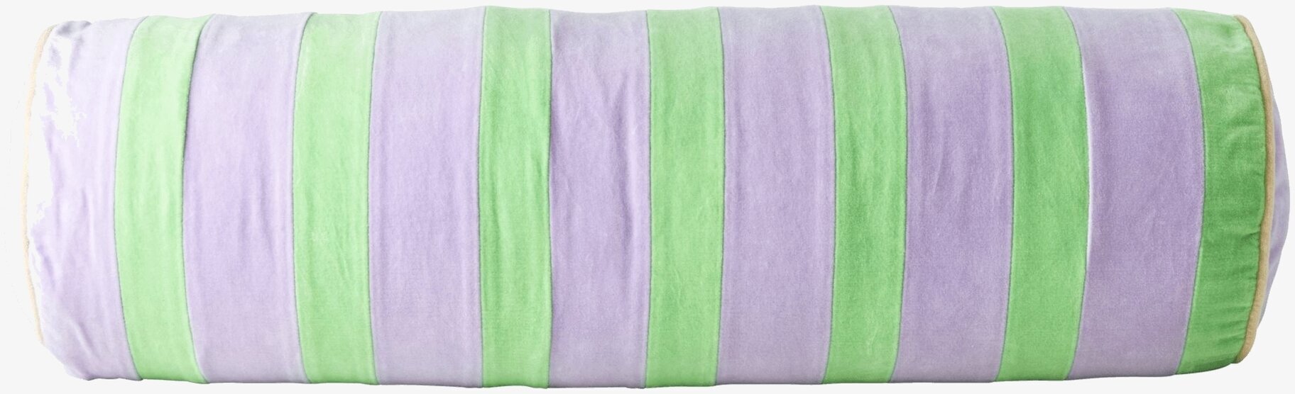 Bolsterkudde Lavendel/Grön från Rice, randig och stilren