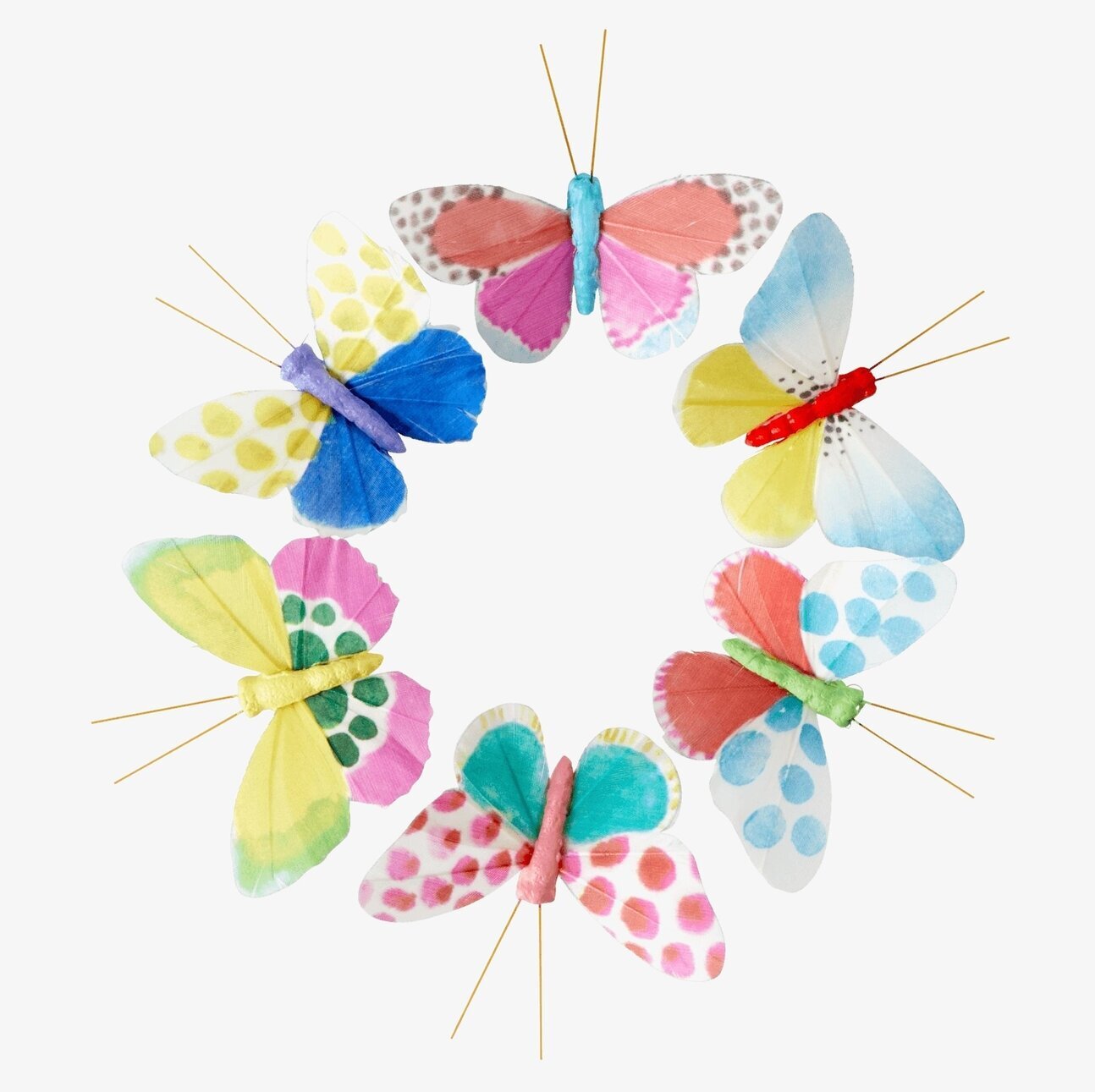 Dekorationsfjäril Med Clip från Rice i färgglada mönster