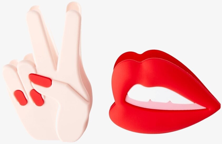 Påsklämmor Silikon Rosa/Röd från Rice på vit bakgrund