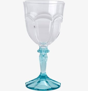 Vinglas På Fot Clear/Mint från Rice med klar kupa och mintgrön fot