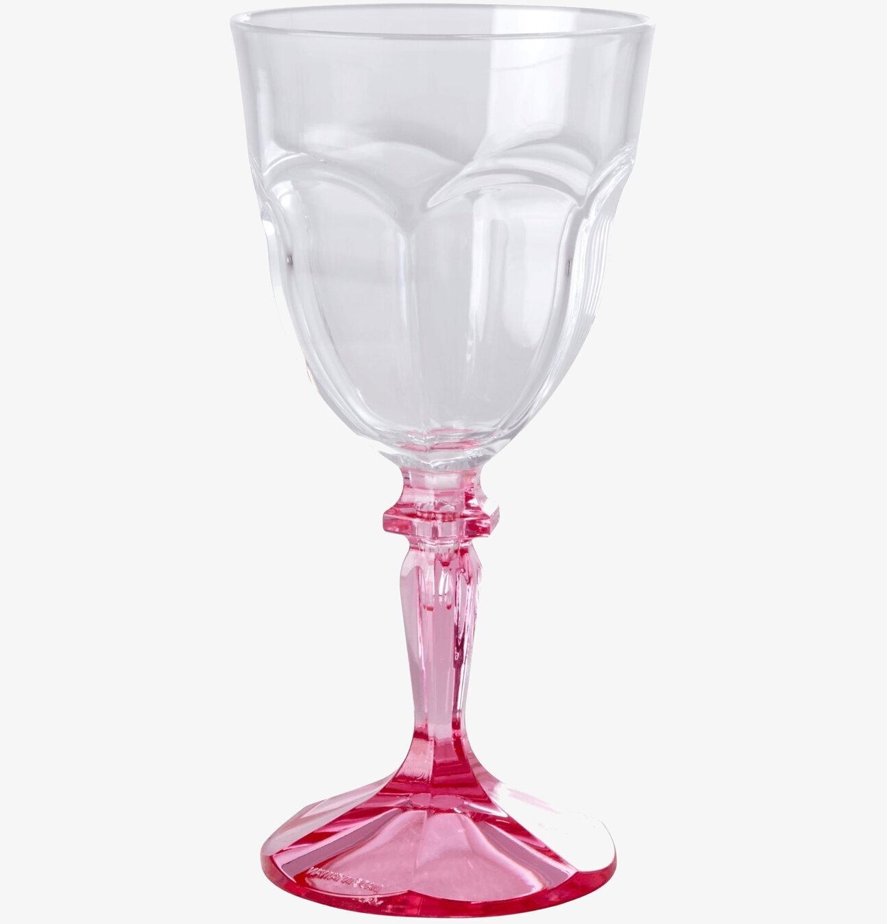 Vinglas På Fot Clear/Pink från Rice med klar skål och rosa fot