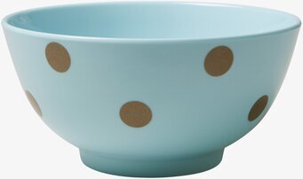 Skål Pastellblå Gold Polka Dots från Rice med gyllene prickar