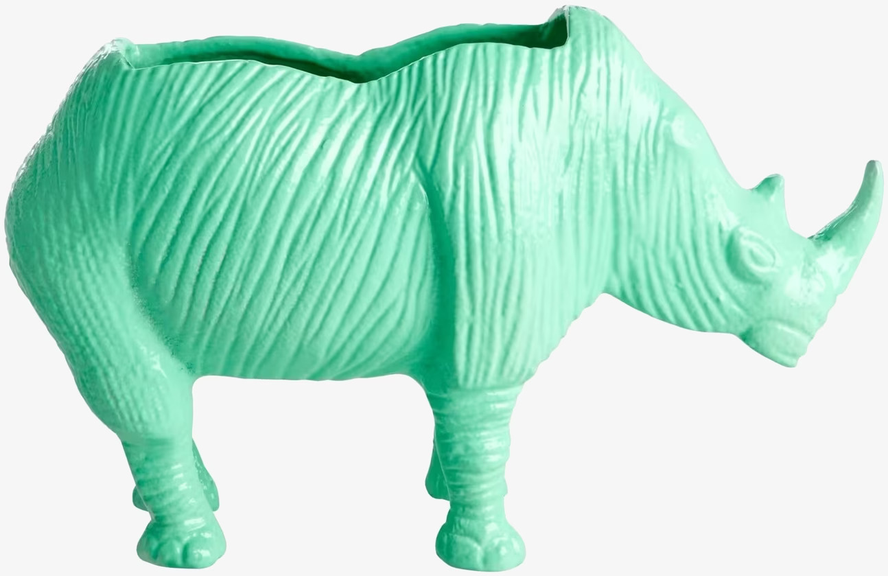 Kruka Noshörning Neon Green från Rice i plast, neon-grön