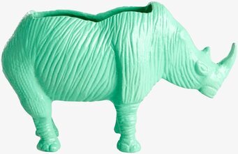 Kruka Noshörning Neon Green från Rice i plast, neon-grön