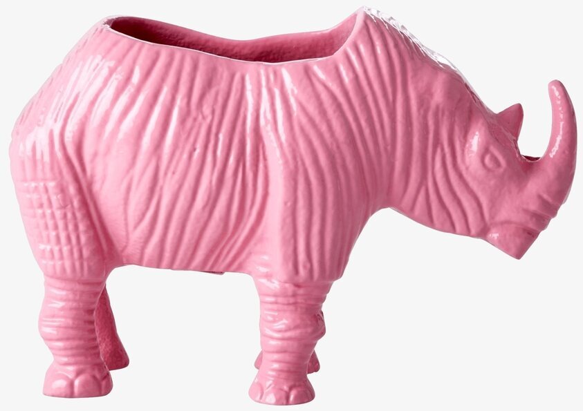 Kruka Noshörning Pink från Rice, rosa kruka i noshörningsform