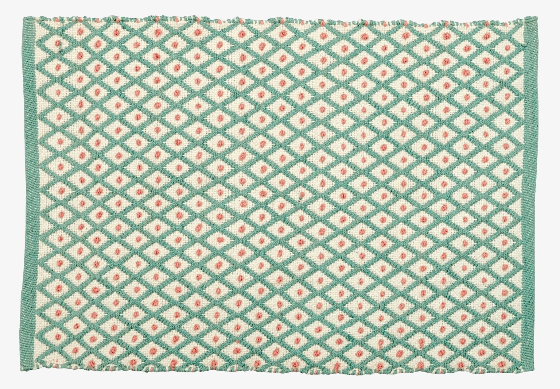 Dörrmatta Mint Harlequin Print från Rice med harlequinmönster