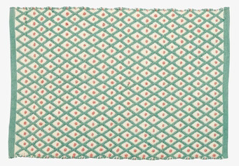 Dörrmatta Mint Harlequin Print från Rice med harlequinmönster