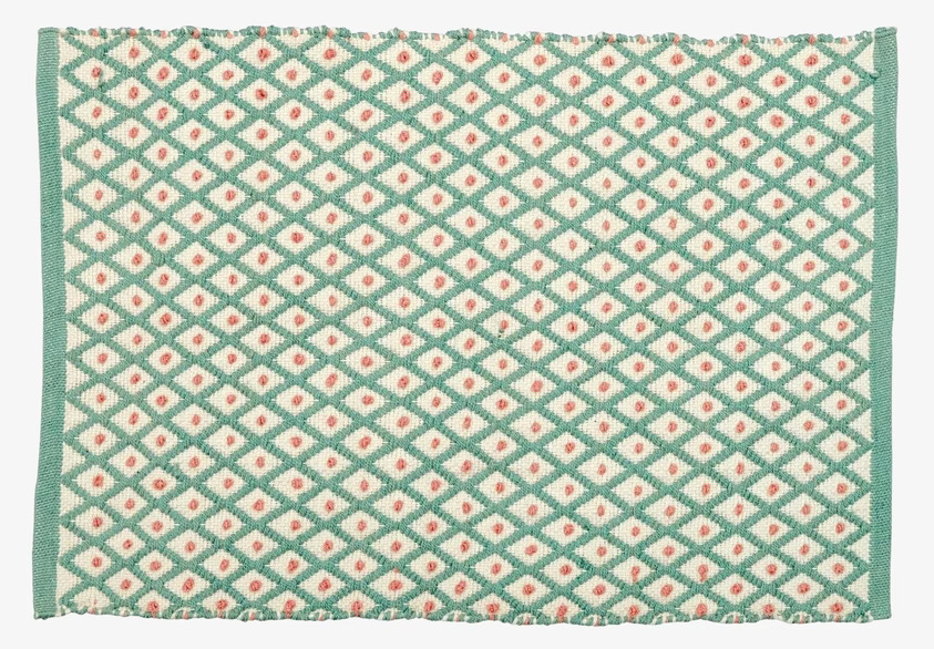 Dörrmatta Mint Harlequin Print från Rice med harlequinmönster