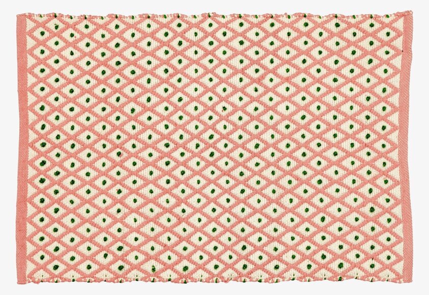 Dörrmatta Pink Harlequin Print från Rice med geometriskt mönster