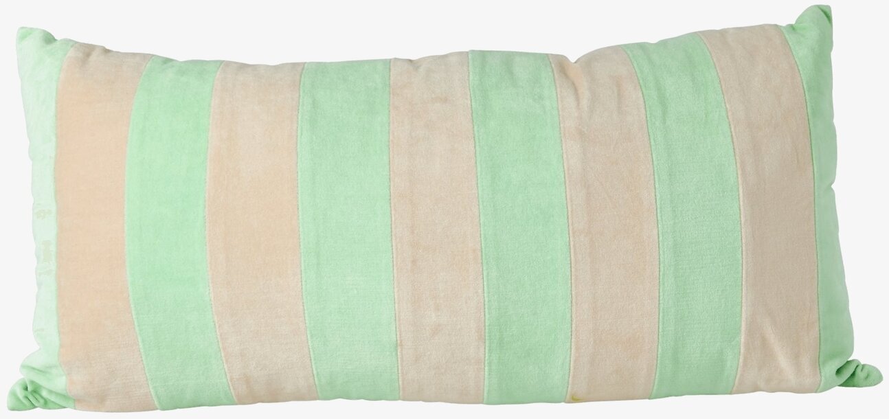 Prydnadskudde Velvet Green/Beige Large från Rice i sammet