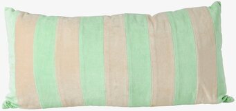 Prydnadskudde Velvet Green/Beige Large från Rice i sammet