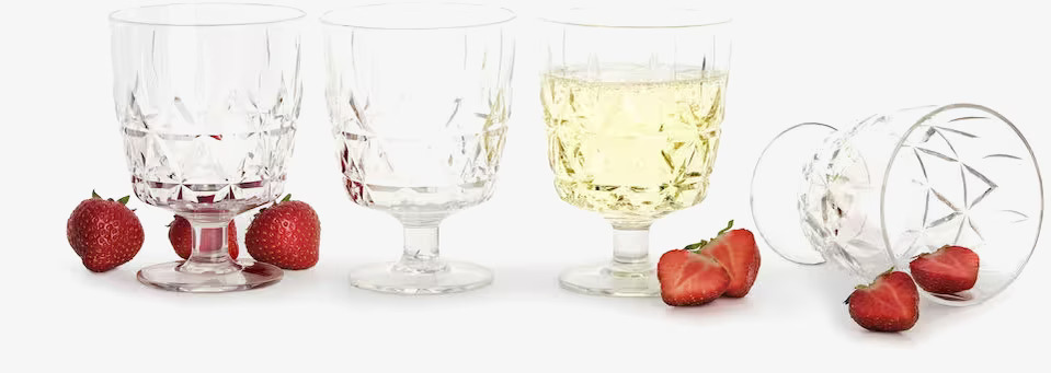 Picknickglas 4-Pack från Sagaform med jordgubbar och dryck