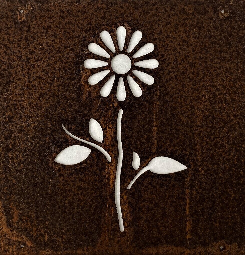 Skylt Blomma Rost (armeringsnät) från Lind Decoration