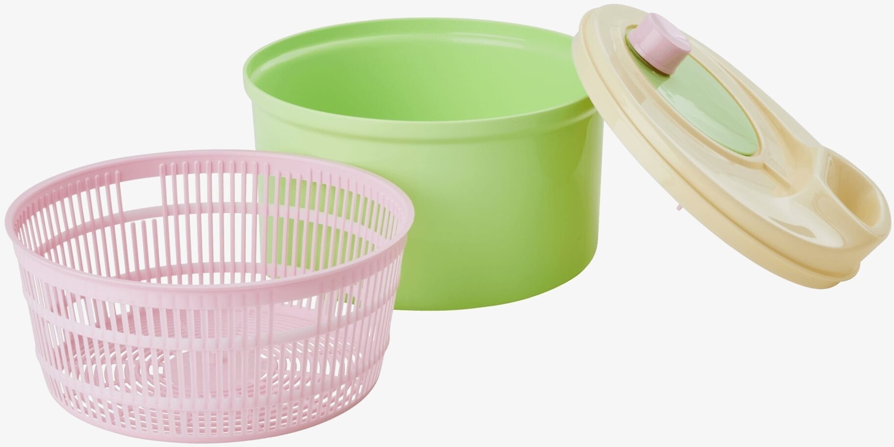 Salladsslunga Neongrön från Rice med färgglada komponenter