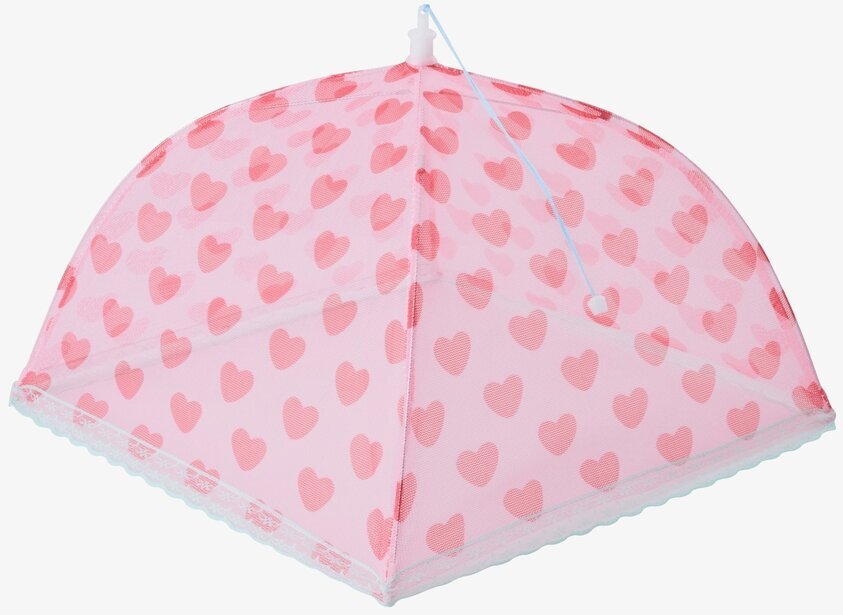 Vikbart Matskydd Hearts Print från Rice med rosa hjärtan