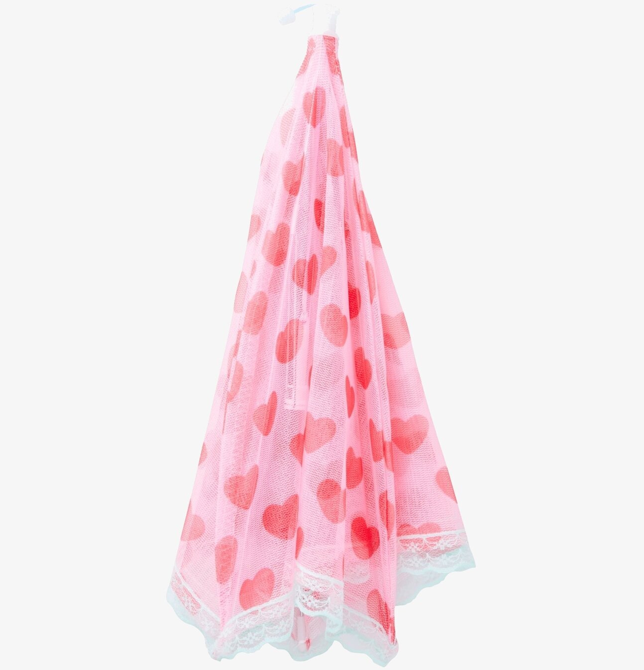 Vikbart Matskydd Hearts Print från Rice i rosa nätmaterial