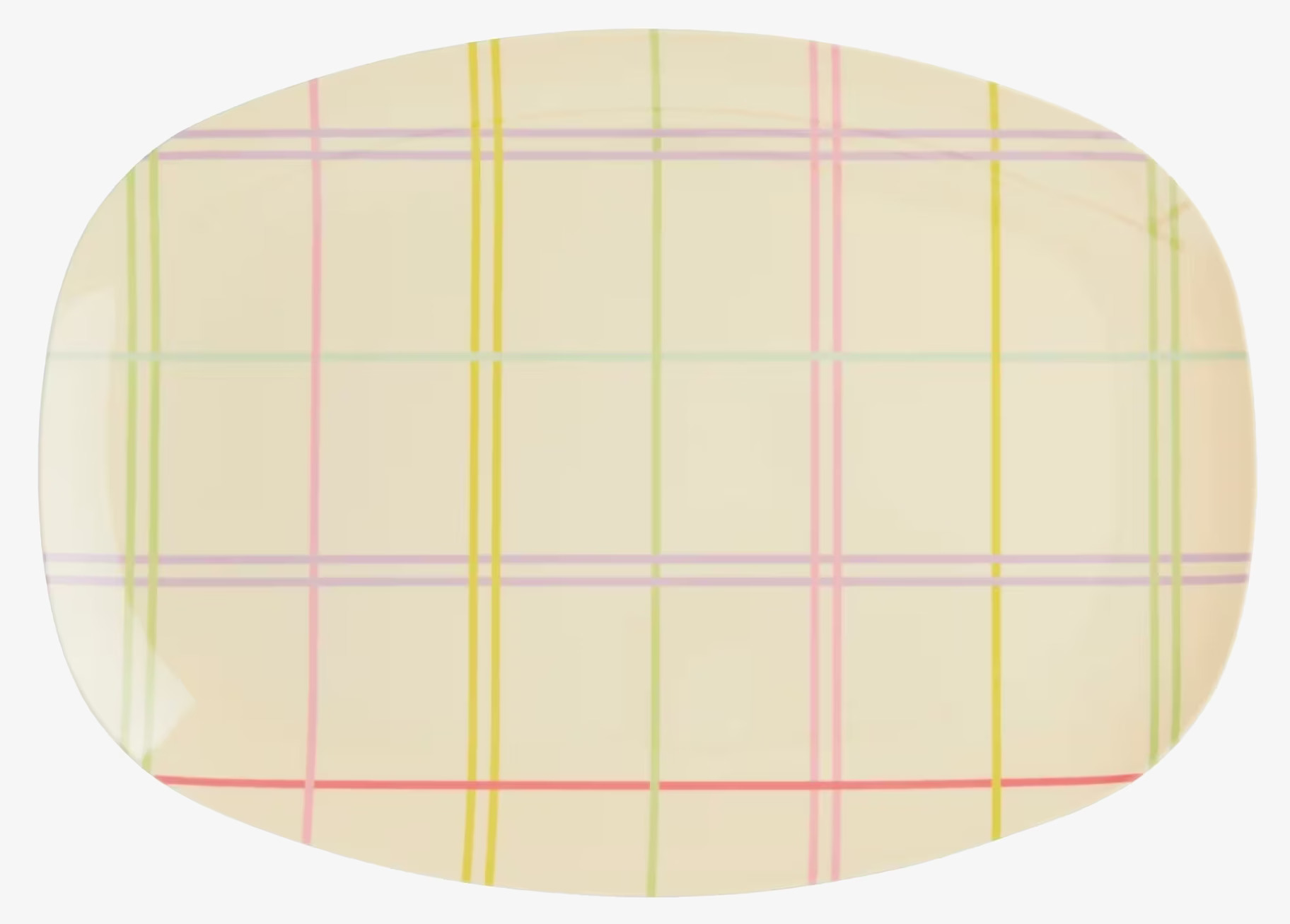 Tallrik Multicolored Check Print från Rice med rutmönster