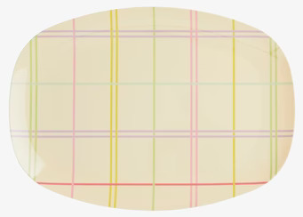 Tallrik Multicolored Check Print från Rice med rutmönster