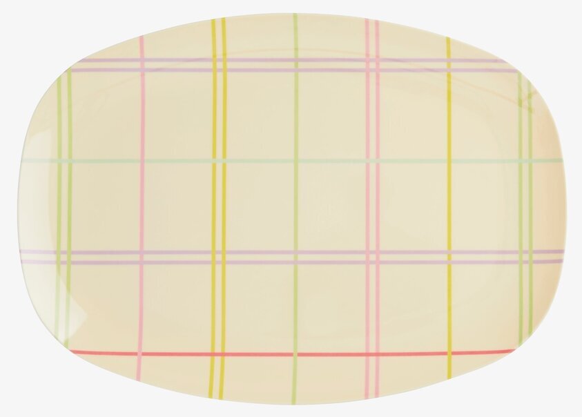 Tallrik Multicolored Check Print från Rice med rutmönster