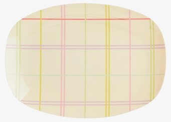 Liten Tallrik Multicolored Check Print från Rice, färgglad
